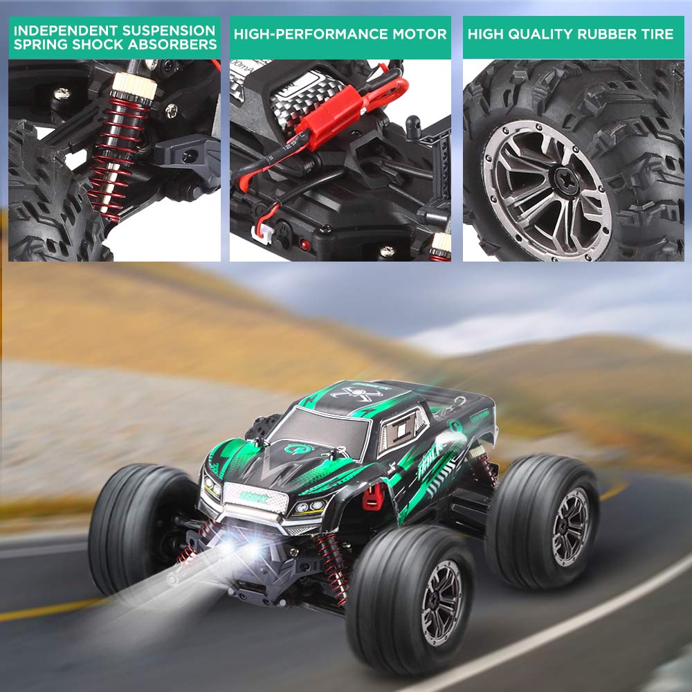 VATOS Remote Control Car 4WD RC Car 26 km/h All Terrain Car 1:20 RC Monster 2.4 GHz Electric Racing Truck RC Crawler Toy Car for Adults and Kids (Green-1)