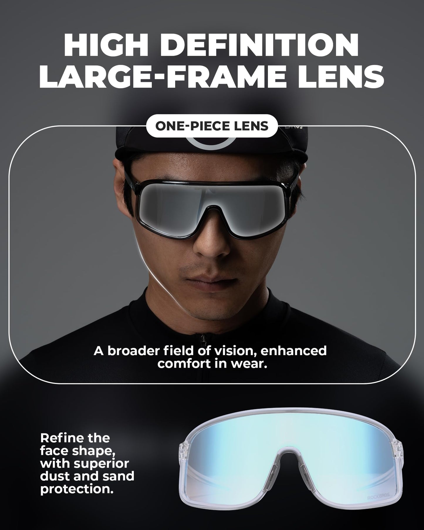 ROCKBROS Bicycle Glasses Polarized Outdoor Cycling Glasses MTB Road Bike Sport Glasses for Men and Women