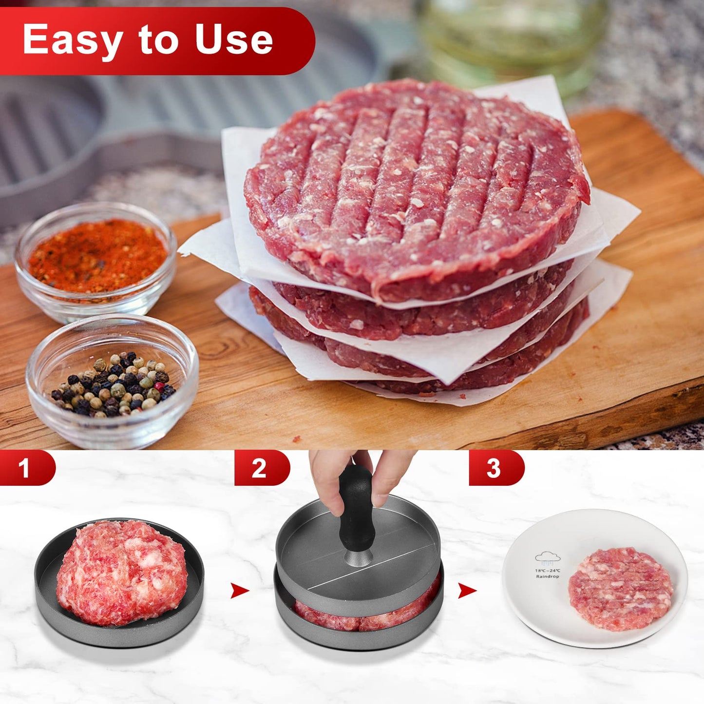 Meat grinder accessory for KitchenAid Artisan - Meat grinder Kitchen Aid includes 3 sausage fillers, 4 grinding plates, 2 blades, burger press, cleaning brush (Artisan not included, accessory only)