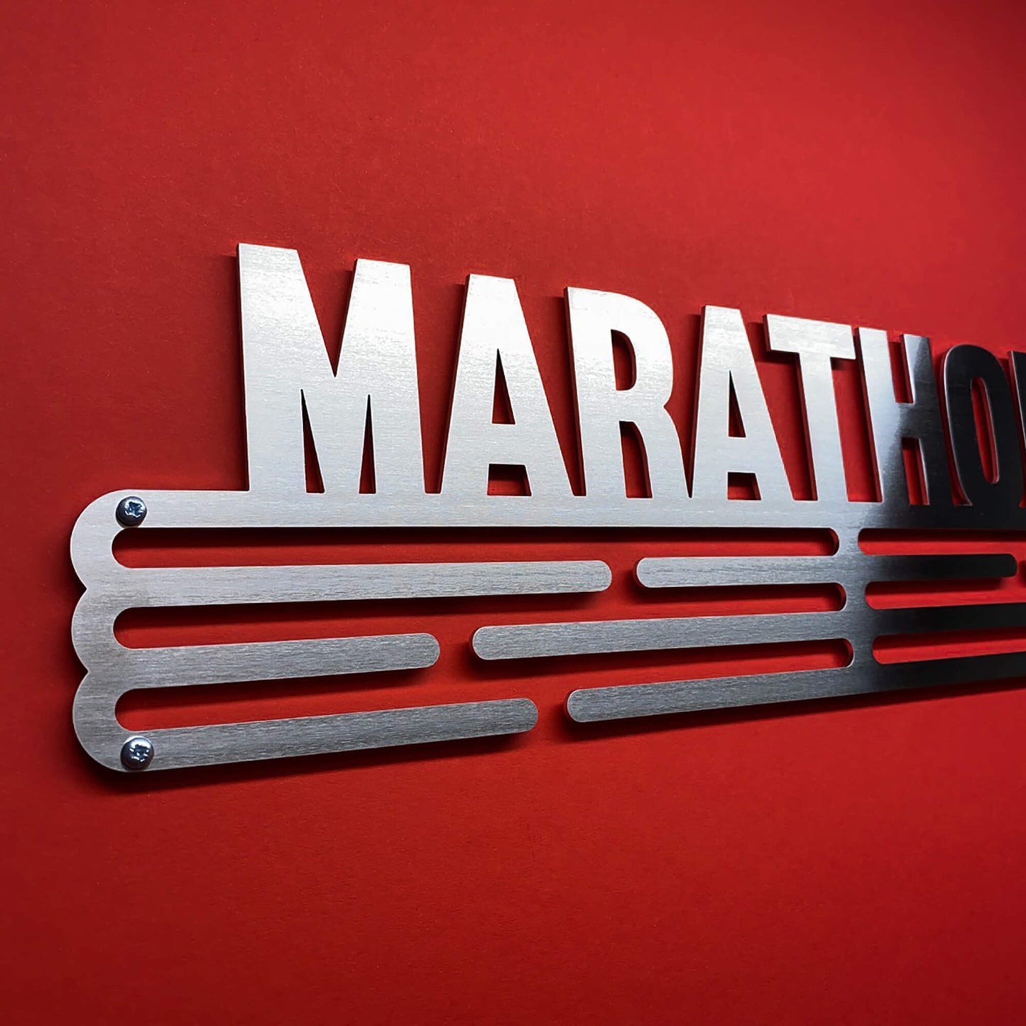 United Medals Marathon Medal Holder for 48 Medals Storage - Runner Gift Marathon Accessory - Medal Holder Hanger Display Rack - brushed stainless steel