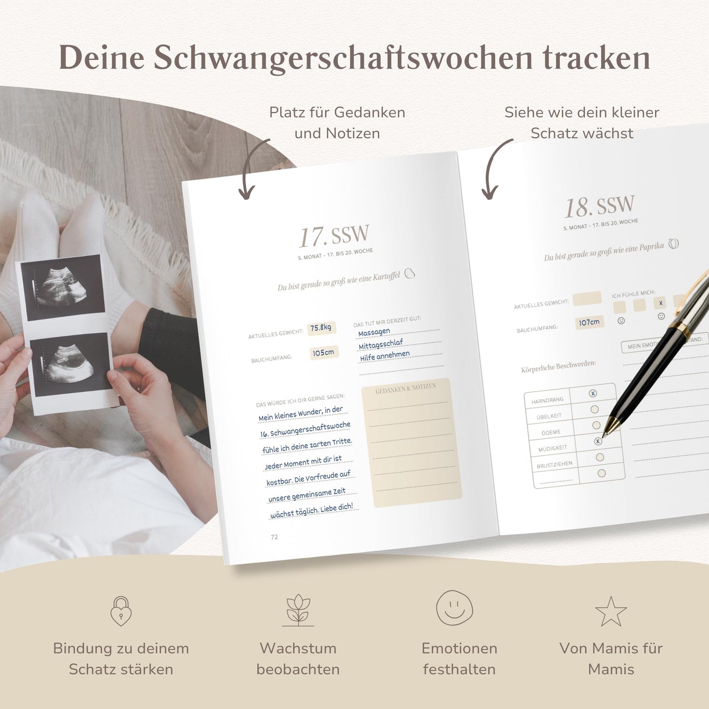 MyBaby123 linen pregnancy journal