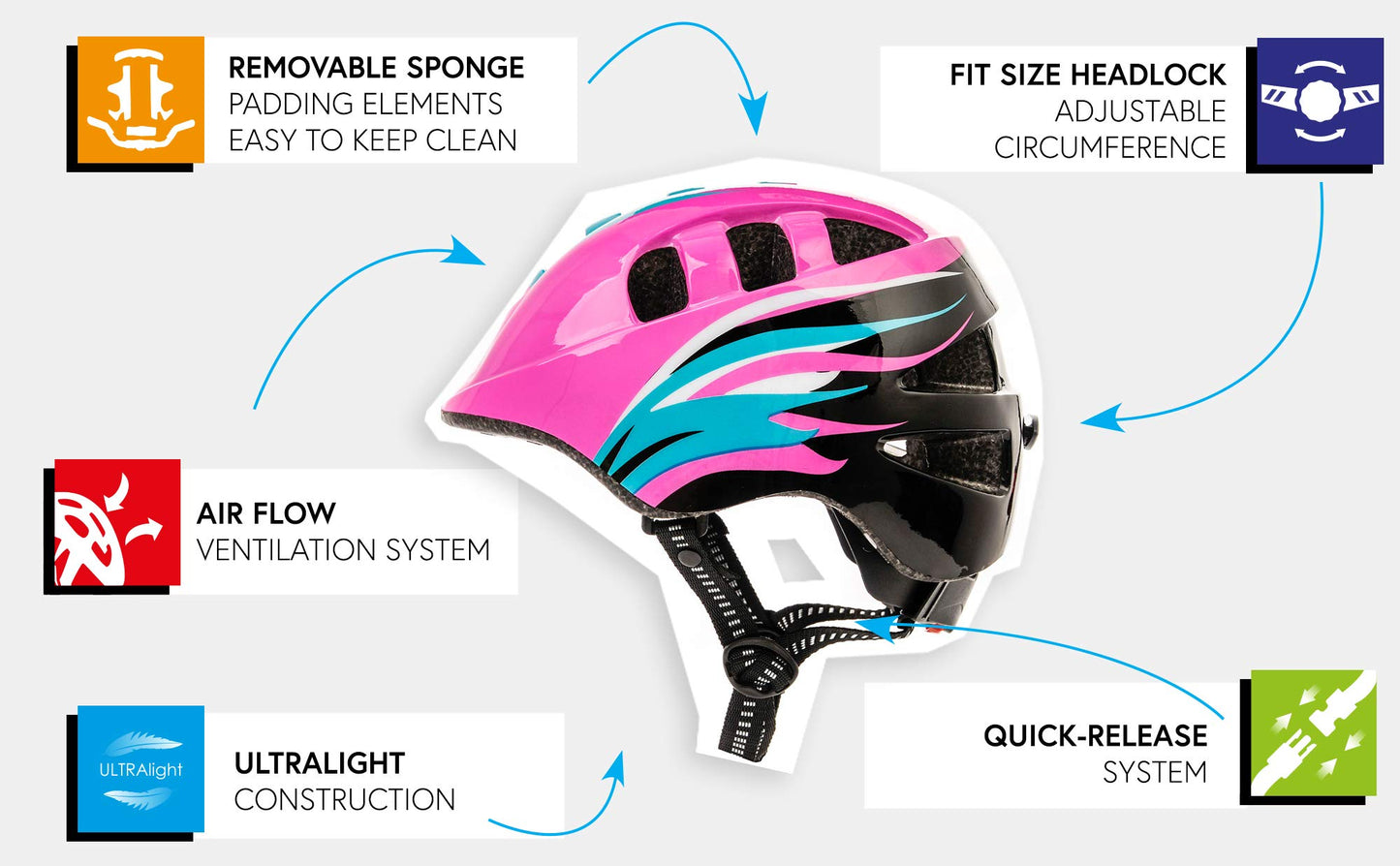 Meteor kids bike helmet, skate helmet, safety helmet MA-2 Spider Size: M 52 to 56 cm 235 g