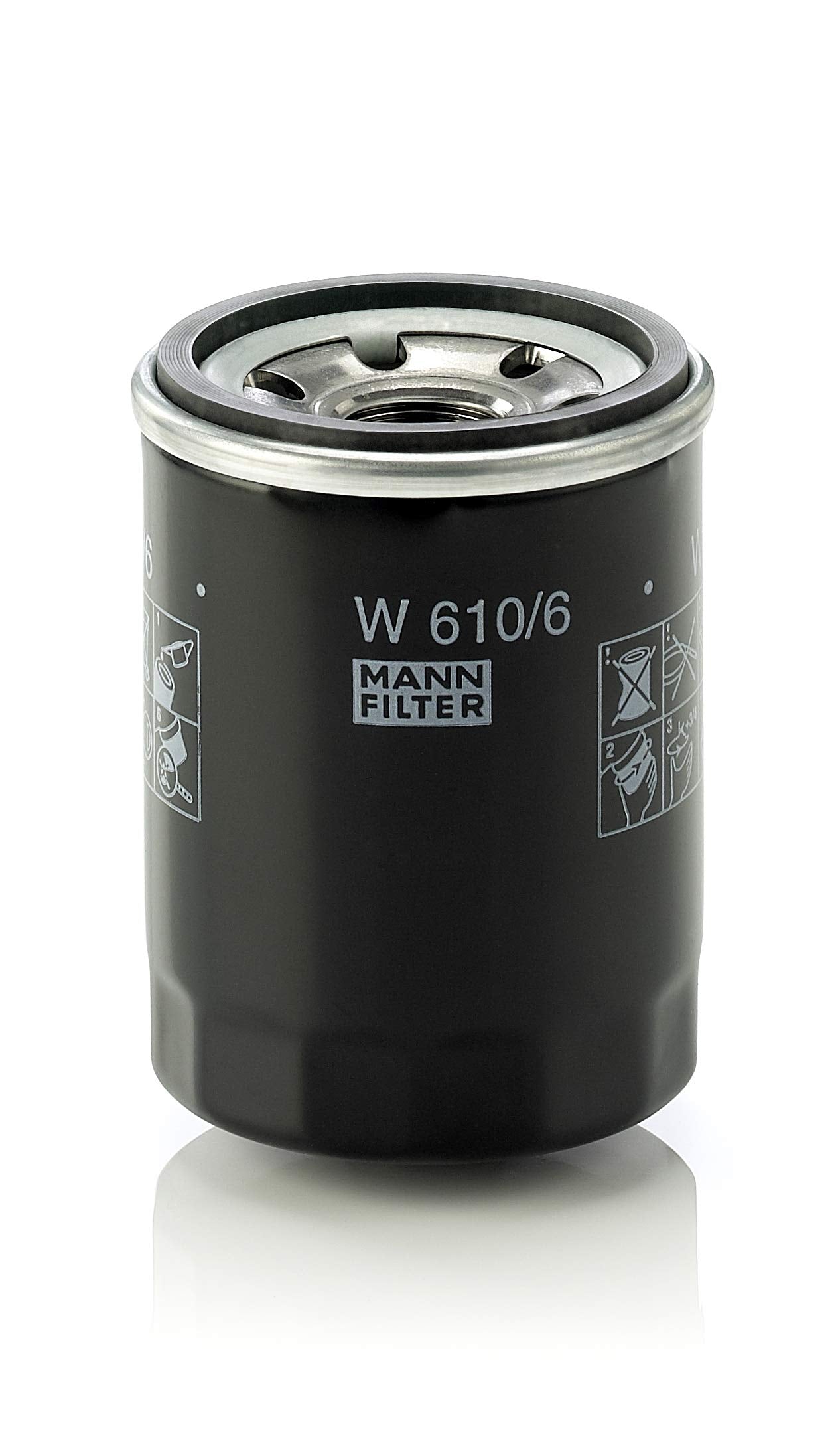 Original MANN-FILTER oil filter W 610/6 - For cars and commercial vehicles, pack of 5