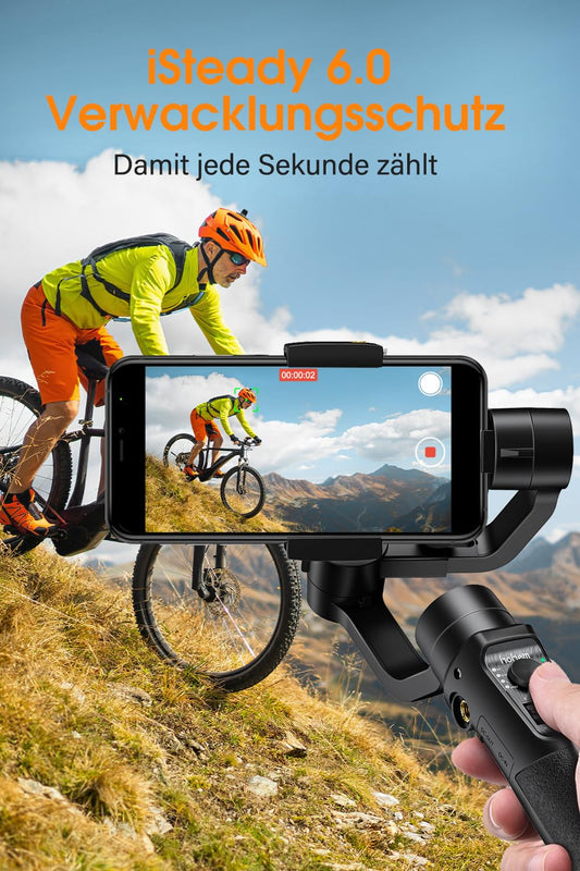 High smartphone gimbal stabilizer - stabilizer iSteady Mobile Plus 3-axis for video shooting with face/object tracking, 600° auto rotation, mobile gimbal for Android iPhone 15, 14, 13 PRO