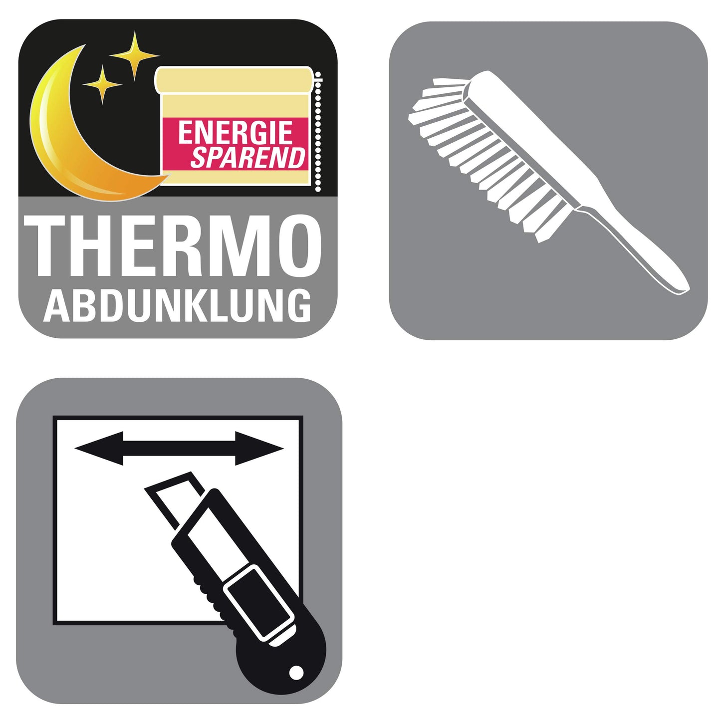 Deco Company Thermo-Rollo without drilling, with thermal backing, clamp mounting, highest light reflection, energy-saving, light-tight, all mounting parts included, black, 100 x 150 cm.