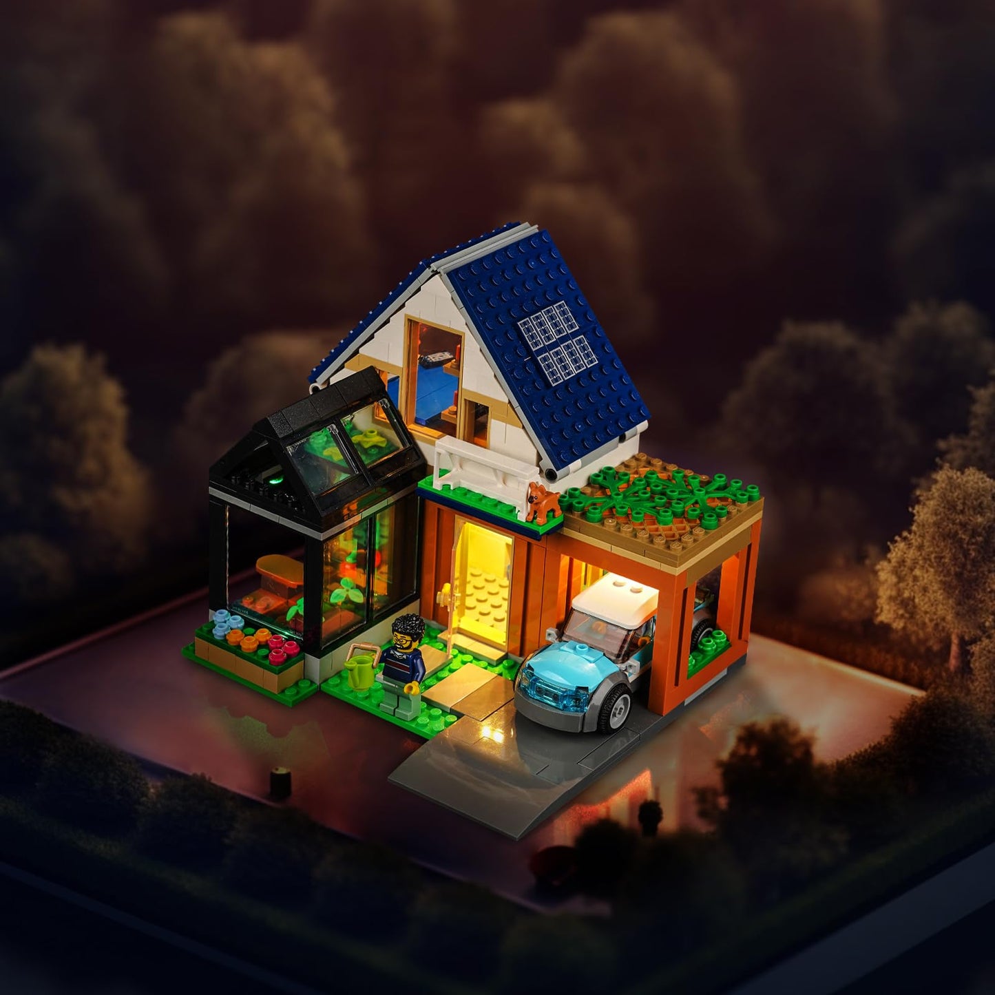 LED light set for Lego Family House and Electric Car 60398 (no Lego), decoration lighting kit for Lego 60398 City Family House with Electric Car creative toy