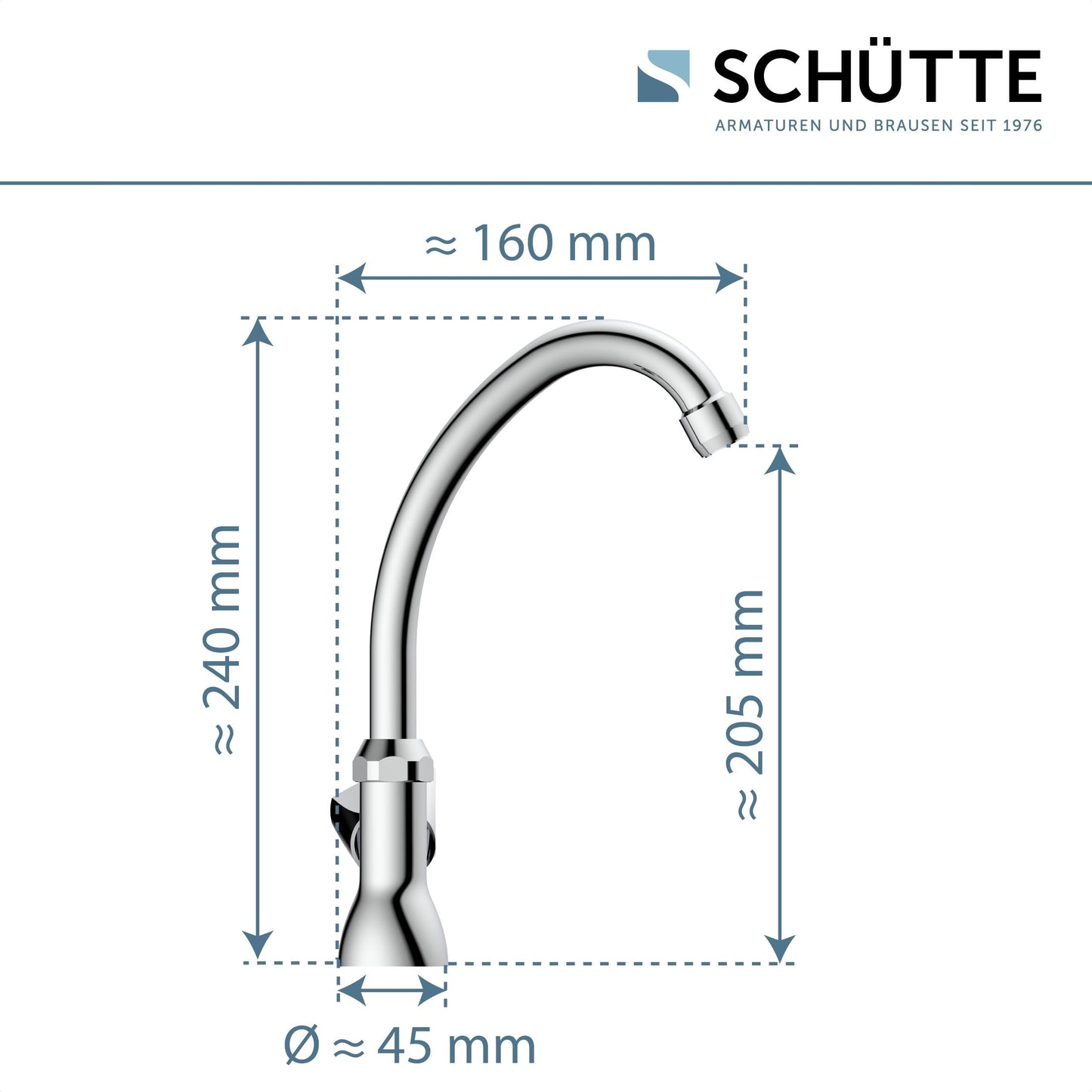 Pour cold water tap CARNEO, faucet, bathroom faucet for cold water only, swiveling stand valve, 37970, chrome