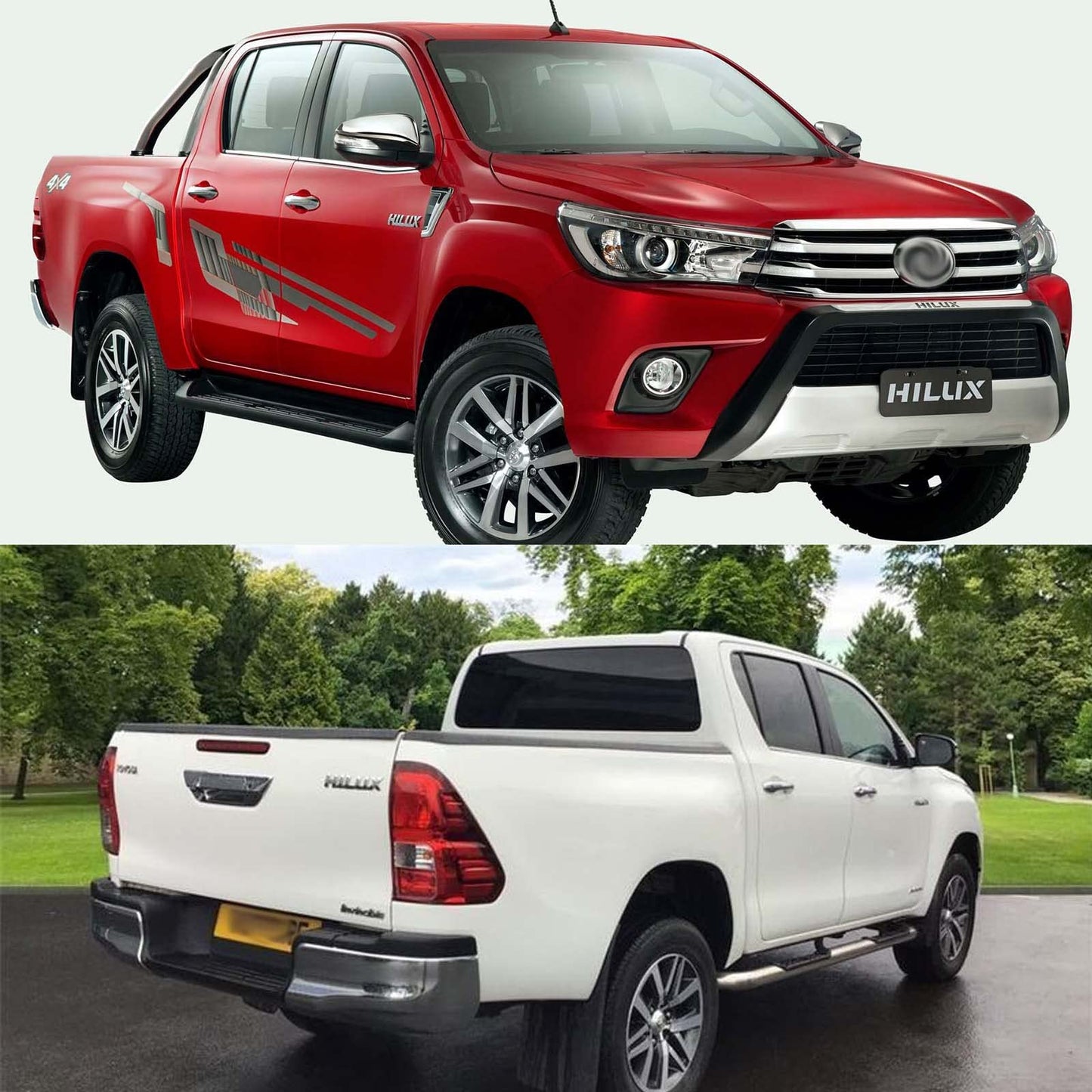 JHCHAN tailgate guard bumper guard for Toyota Hilux 2015-2020 Invincible Icon Active Hilux SR and Hilux SR5 Pick-Up, Hilux AN110 AN120 AN130 bumper guard.