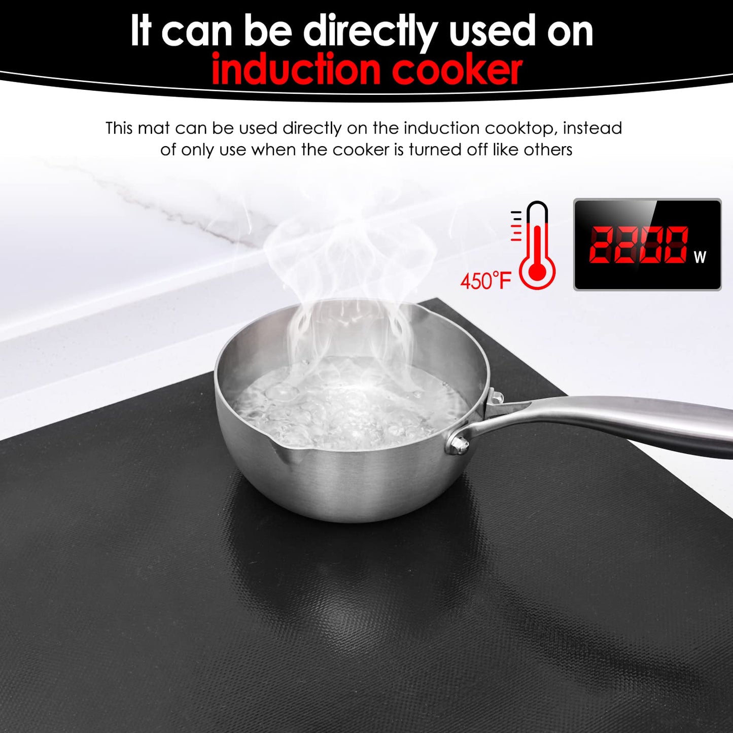 KitchenRaku 61x53cm induction protection mat, silicone induction hob protection mat (magnetic) hob scratch protection for induction cooker, multifunctional silicone mats