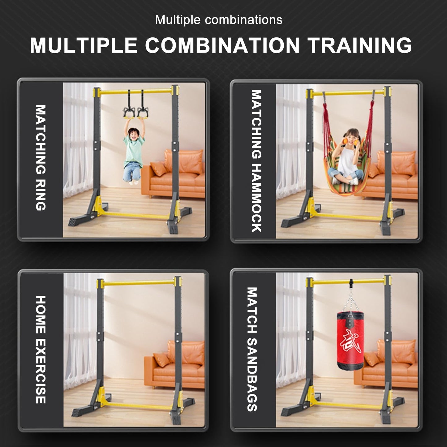 Tinysiry Pull-up Station - 362.9 kg pull-up bar, 11-level height adjustable, Power Tower, portable workout equipment for students, adults, kids.