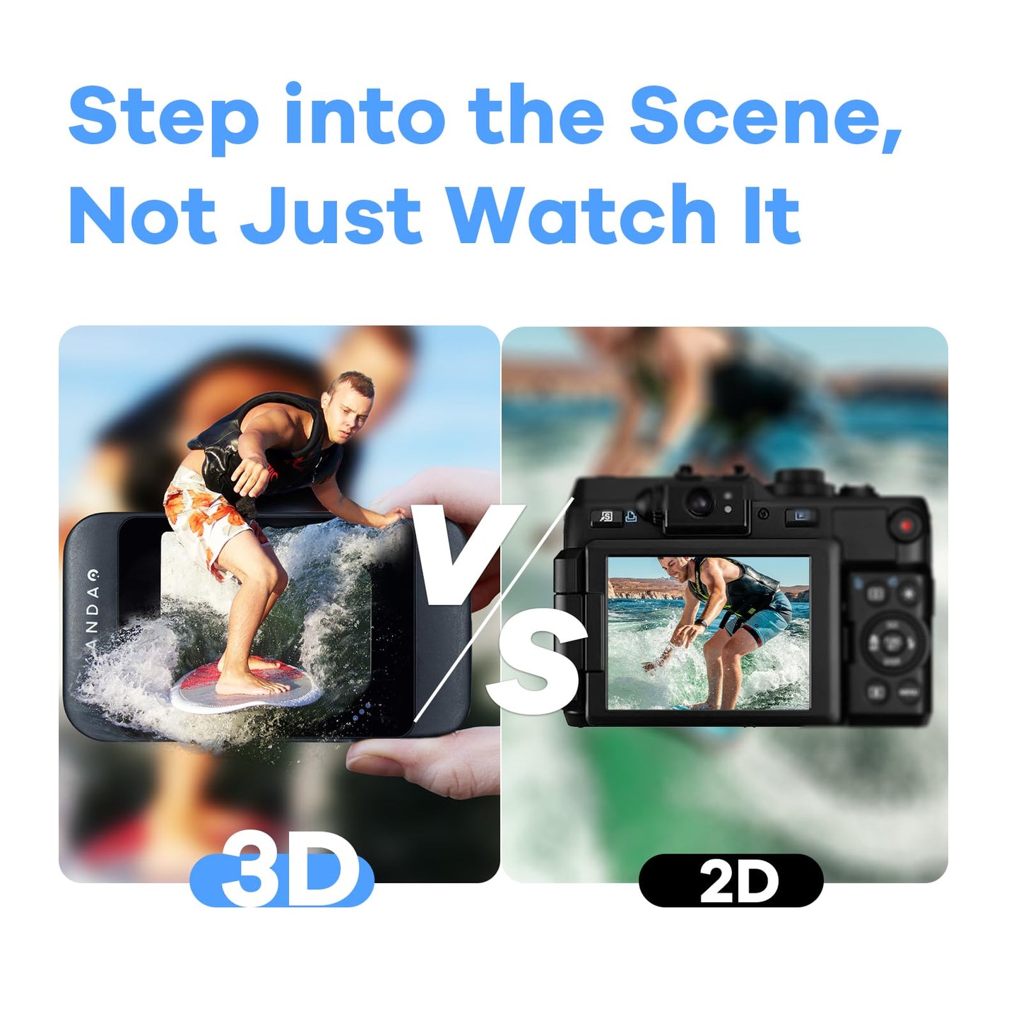 KanDao QooCam EGO 3D Camera - 24MP Photos, 4K 60FPS Videos Viewer-Integrated 3D Stereoscopic Camera. Compatible with VR Headsets, AR Glasses, and Projectors. Black Charging Kit.