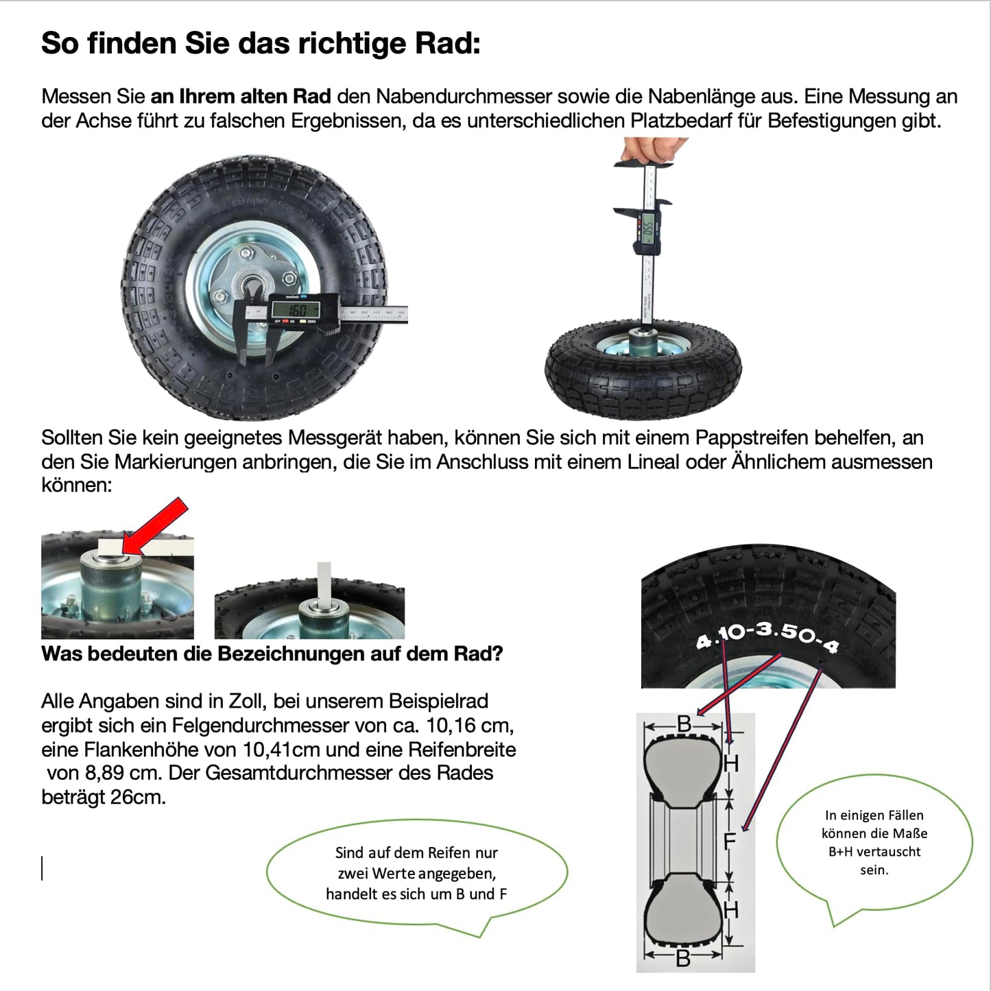 2 x FROSAL pneumatic wheel for handcart Ø 260 mm 4.10/3.50-4 | Spare wheel tire for sack barrow | Axle 16 mm | Wheel with ball bearing | Steel rim silver