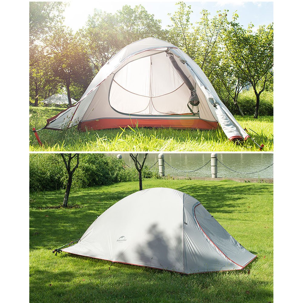 Naturehike Cloud-up 2 Ultralight Camping Tent for 2 People - Waterproof Double Layer Backpacking Tent 4 Seasons (Orange)