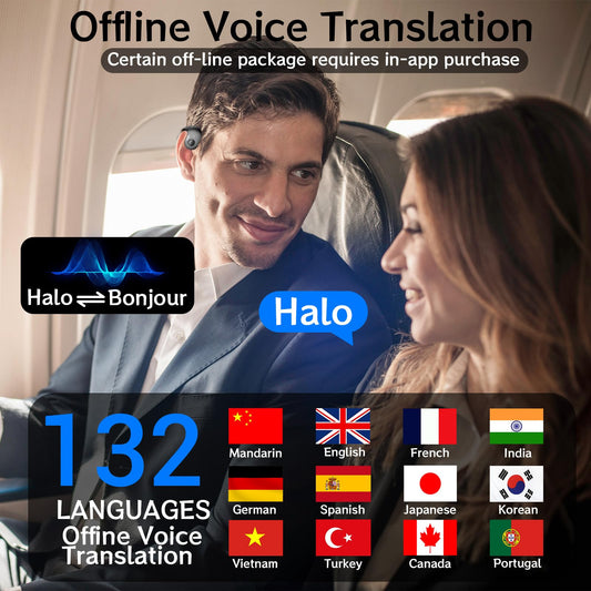 AI Headphone Translator - Enhanced language translation headphones in real time with app, Bluetooth 5.4 translator headphones, 3 translation modes real-time translator earphones for travel learning.
