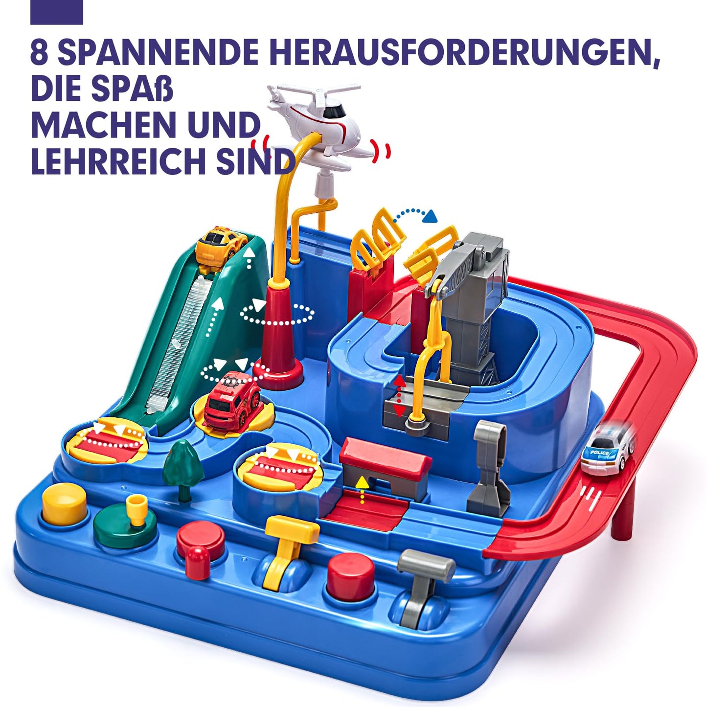 hahaland toys for 2 3 4 5 year olds, car toys for 2 year old boys girls, adventure car racing track set for kids, toy car gift for 2 3 4 5 year old boys