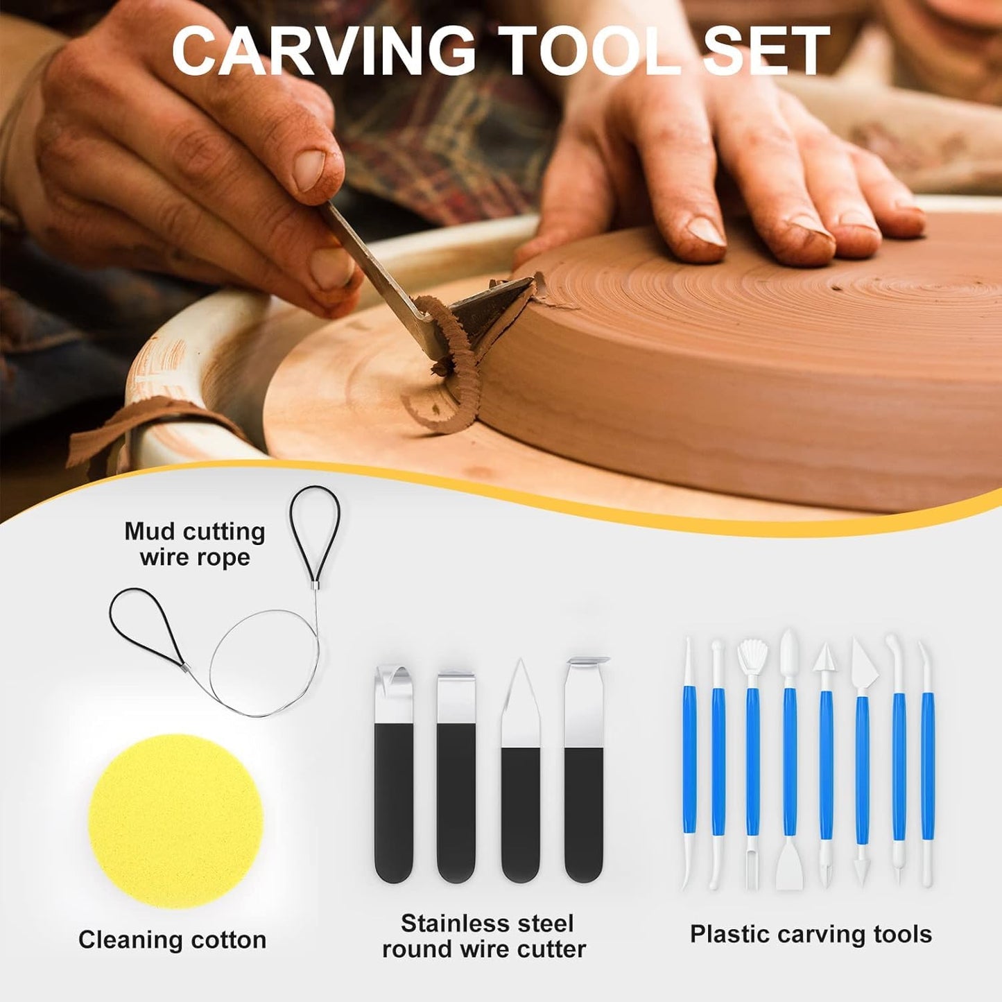 VAYOTOY Electric Pottery Wheel 25CM 350W Professional Pottery Wheel Forming Machine Ceramic Clay Machine with Pottery Tools for Adults, Pottery Beginners, Pottery Studio
