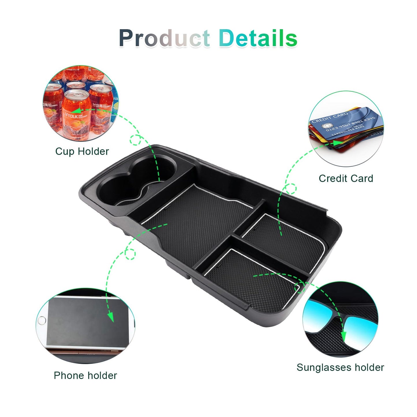 GAFAT Ki-a EV6 2021-2024 2025 Center Console Storage Box, EV6 2023 Organizer Tray Glovebox Below Center Console, Compatible with Kia EV6 Accessories (White)