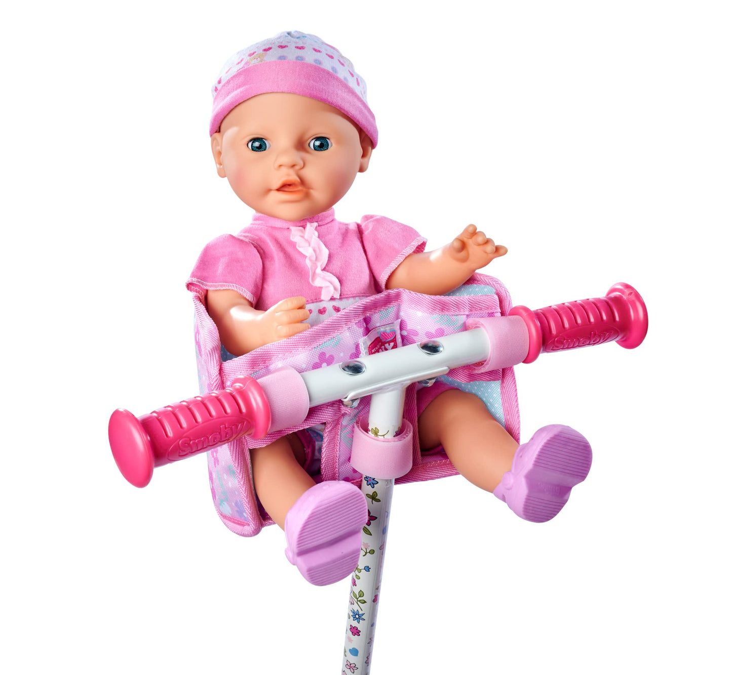 Simba 105560018 - New Born Baby Bike Seat with Harness, Doll Accessories & 105560059 - New Born Baby Bike Helmet, bike helmet and bottle for filling, for 38-43cm dolls, for ages 3+