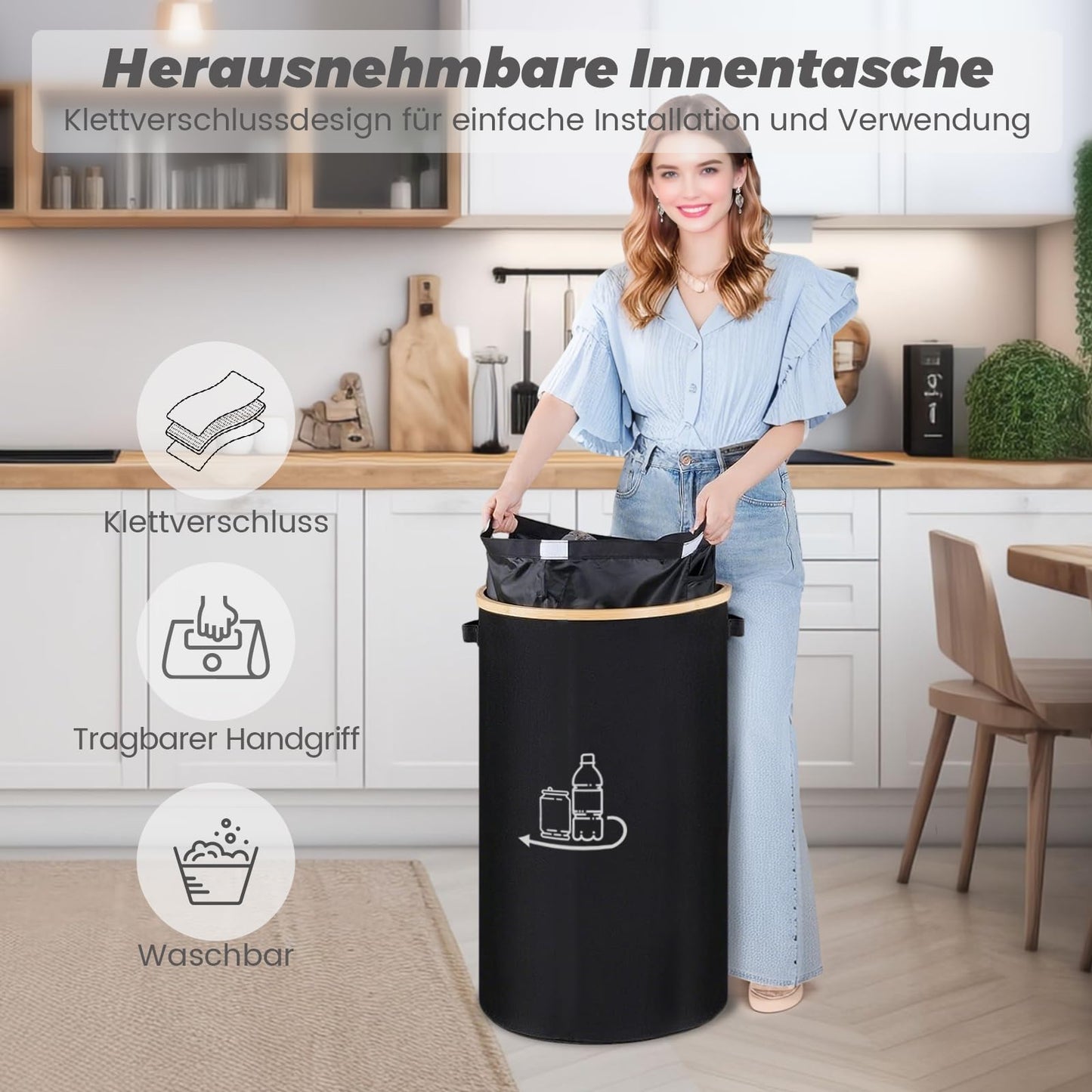 MidingChai 100L deposit bottle collection container with lid, large deposit bottle container, empty container for collecting returns and storing old glass, deposit collection container, gift wrap storage.