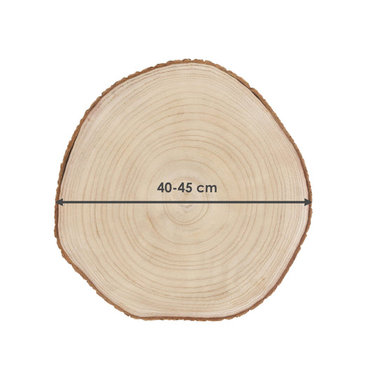 Solid wood tree disc natural - 40 to 45 cm - Wood disc for decorating crafting painting wood burning - Table decoration wood decor candle plate deco plate