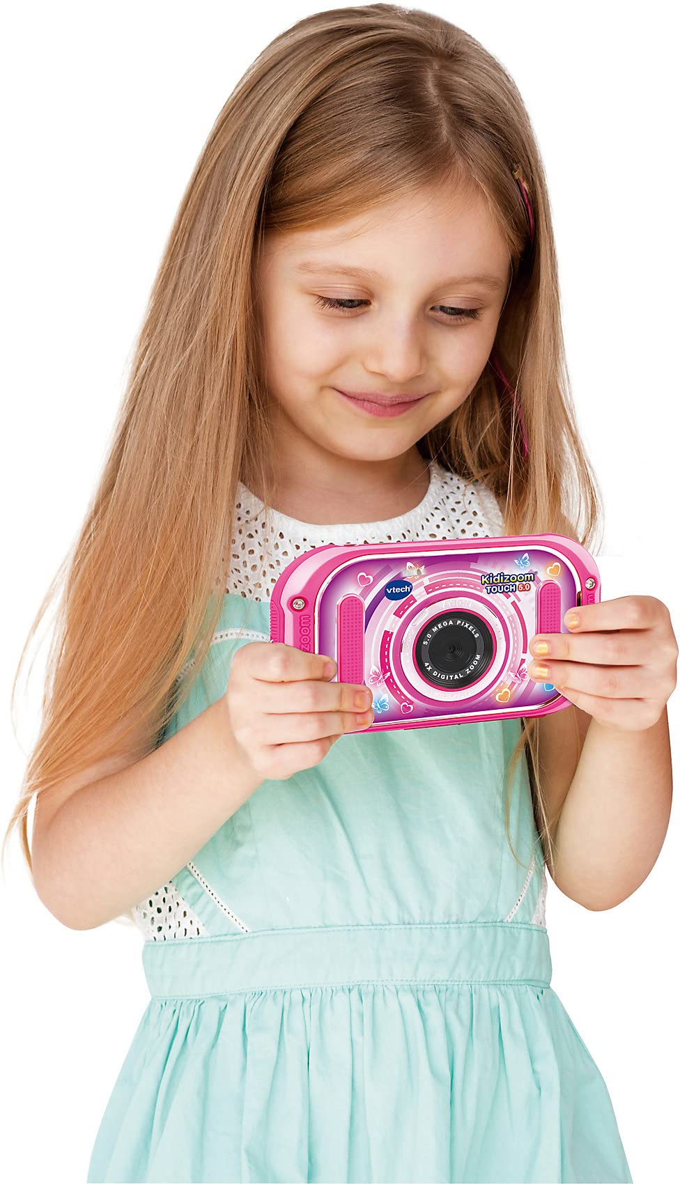 VTech 80-163554 Kidizoom Touch 5.0 Pink Kids Camera; Digital camera for kids; Children's digital camera