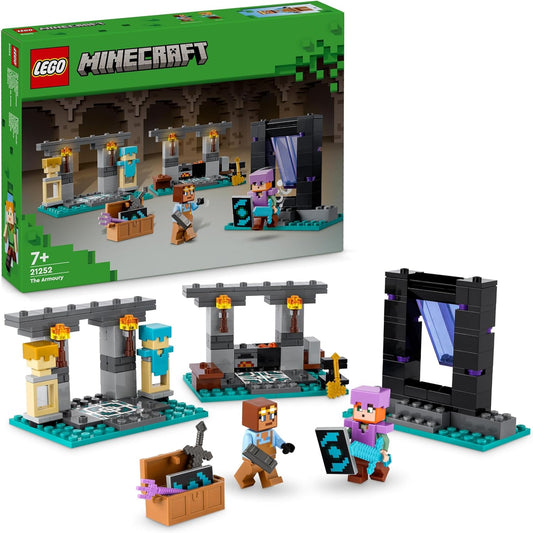 LEGO Minecraft The Armory, gaming set with hero figures & Minecraft Steve's Desert Expedition, set for the video game for boys and girls.