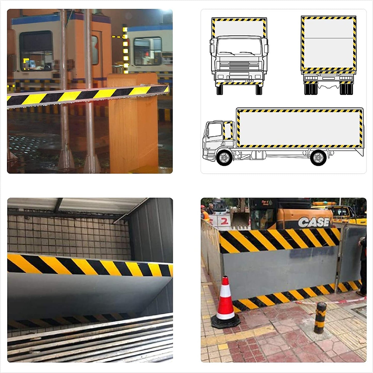 XFXIA Reflective Tape Yellow & Black 20m x 5cm Waterproof Reflective Self-Adhesive Warning Tape Safety Tape-Conspicuous Warning Tape for vehicles, cars, trailers, outdoors