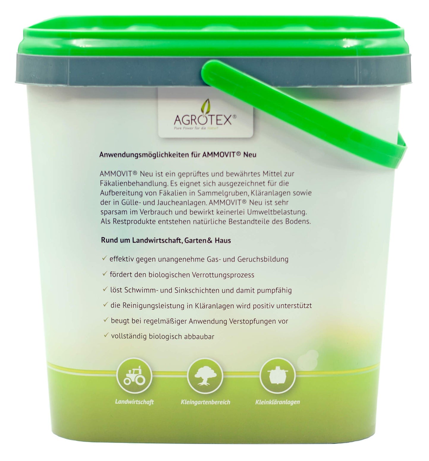 Agrotex Ammovit New 5 kg - ecological toilet additive for camping toilets - neutralizes odors - scent-free - chemical toilet in motorhome, bus & boat