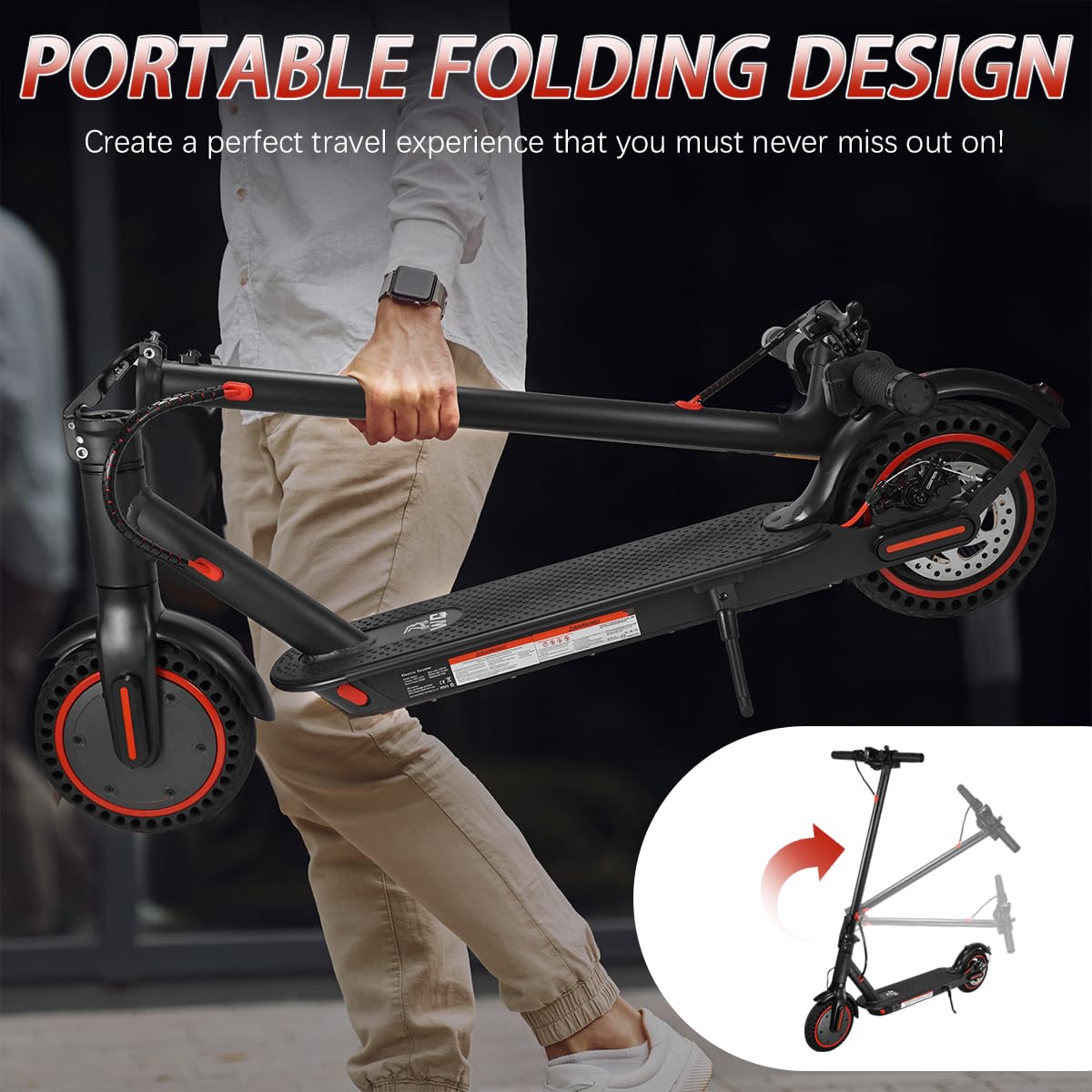 8.5 inch Foldable Electric Scooter made of aluminum alloy, APP connection, including locking function, 30 km range, 387 Wh battery, maximum load 120 kg (TÜV) grey.