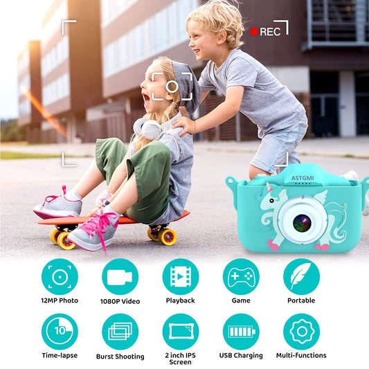 Children's camera, 2.0" display digital camera, for 3 4 5 6 7 8 9 10 11 12 year old boys and girls. 1080P HD anti-drop camera for birthday and Christmas gifts.