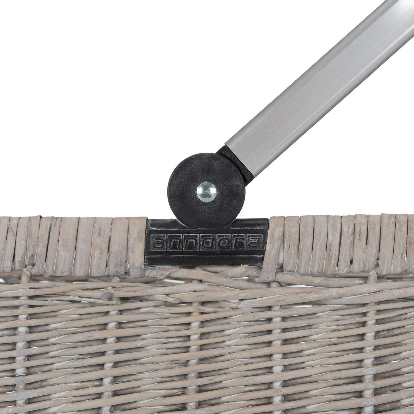 Anndora shopping basket wicker basket with aluminum frame 22 L beige - foldable aluminum handle