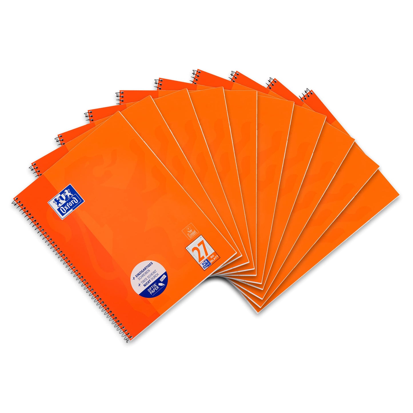 Oxford Notebook A4 lined, with margin, 80 sheets, orange, pack of 10