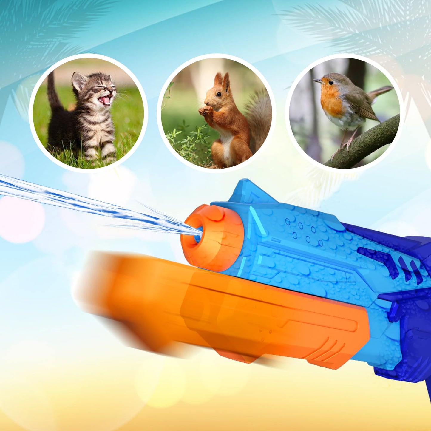 MOZOON 2 Pack 600ml Water Gun for Kids, Water Guns Large Capacity with Range up to 8-10 M, Water Toys for Girls Boys Outdoor Summer Parties, Beach, Pool
