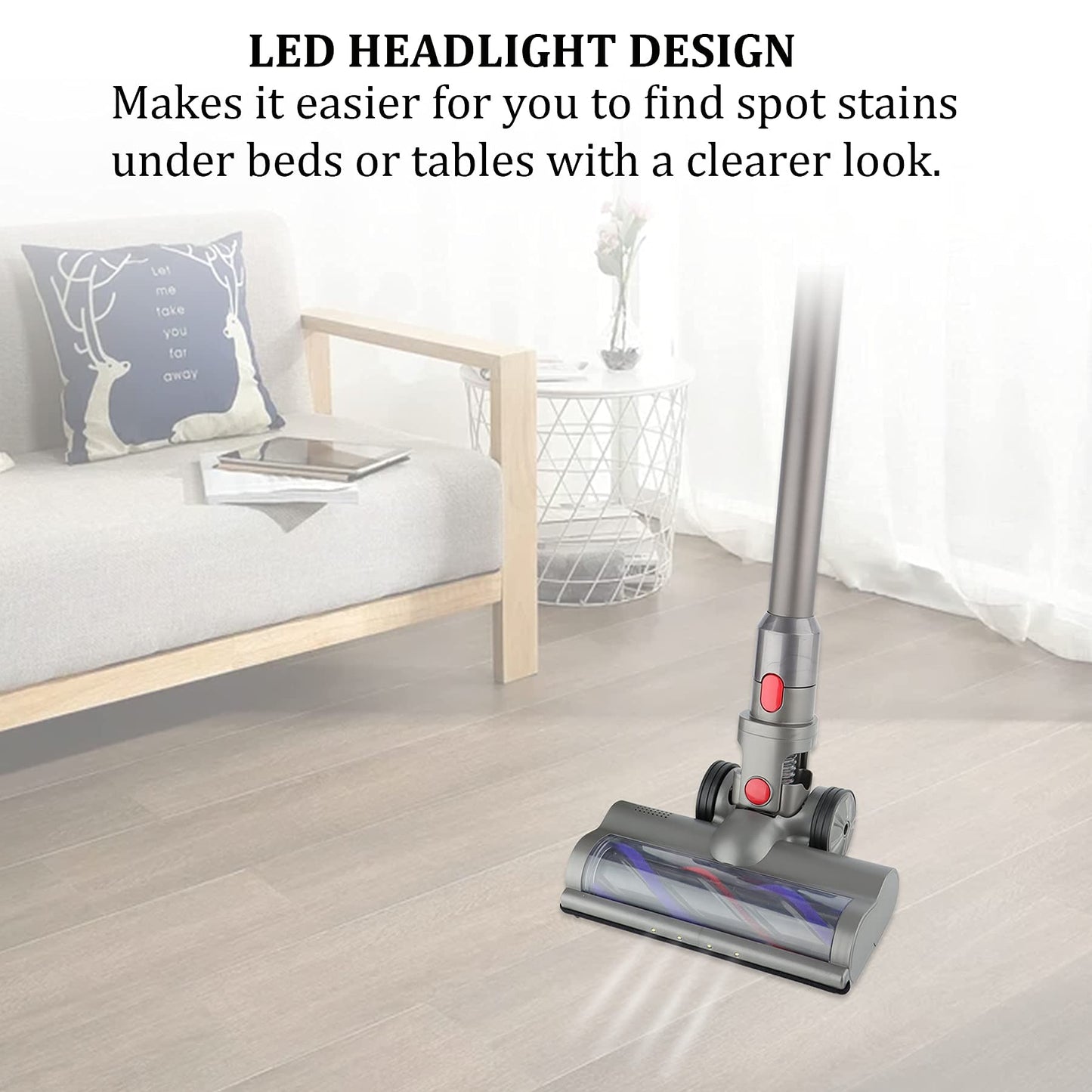 Replacement Direct Drive Clean Head Turbine Brush Floor Accessories for Dyson V7, V8, V10, V11, V15 vacuums for low-pile carpets and hard floors.