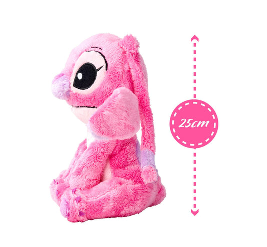 Simba 6315876954NPB - Disney Lilo and Stitch plush figure, 25cm, Angel, cuddly toy, suitable from the first months of life, pink.