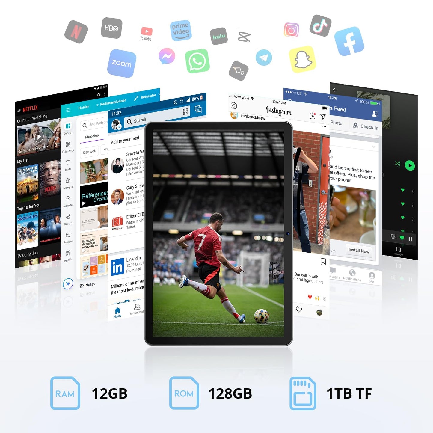 2025 Latest tablet, 10 inches, 12GB RAM+128GB ROM (1TB TF) with case, stylus, keyboard, and mouse, Octa-core, 1280x800 HD, 6000mAh (with NTC), Widevine L1, 8MP+5MP cameras, 2.4G+5G WiFi, GPS (Android 15).