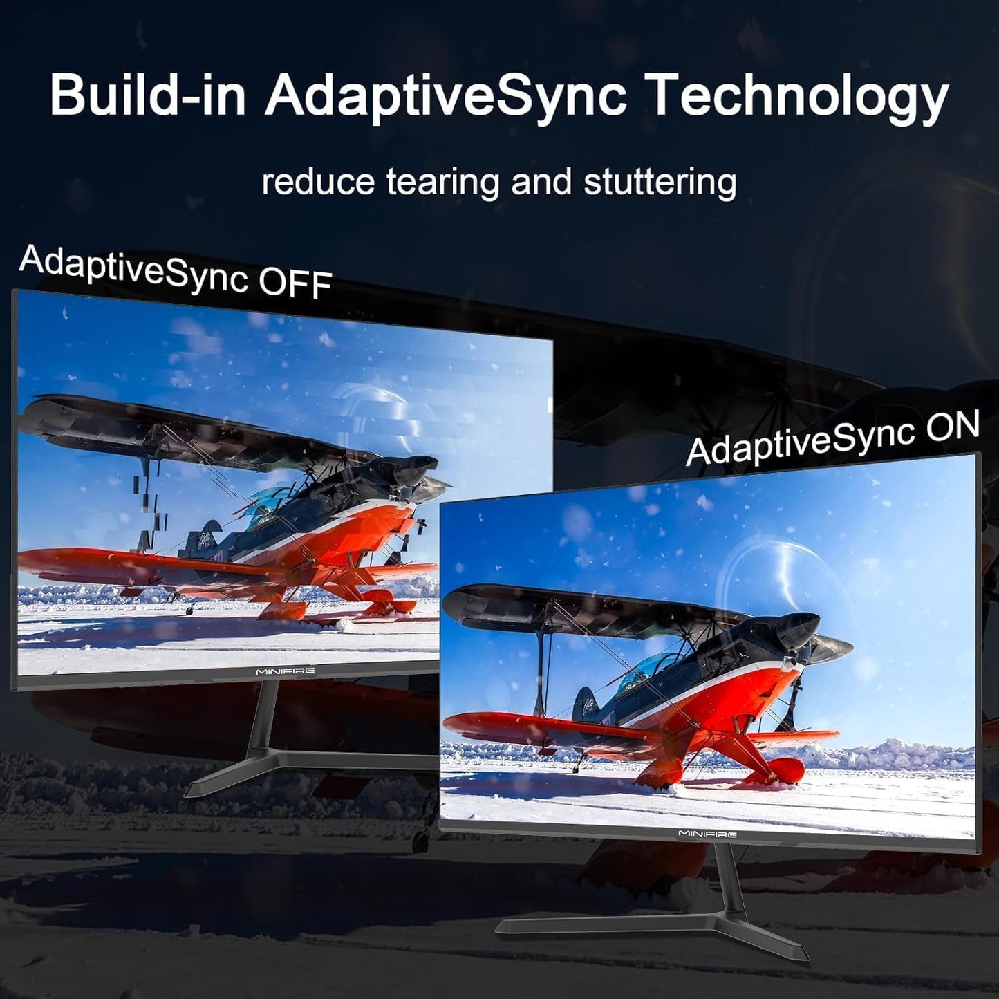 Minifire 24 inch monitor, 100Hz, Full HD (1980x1080p), 5ms (OD), Adaptive-Sync, sRGB110%, Eye-Care, VESA, PC screen with HDMI USB-C ports - MF24X3AL