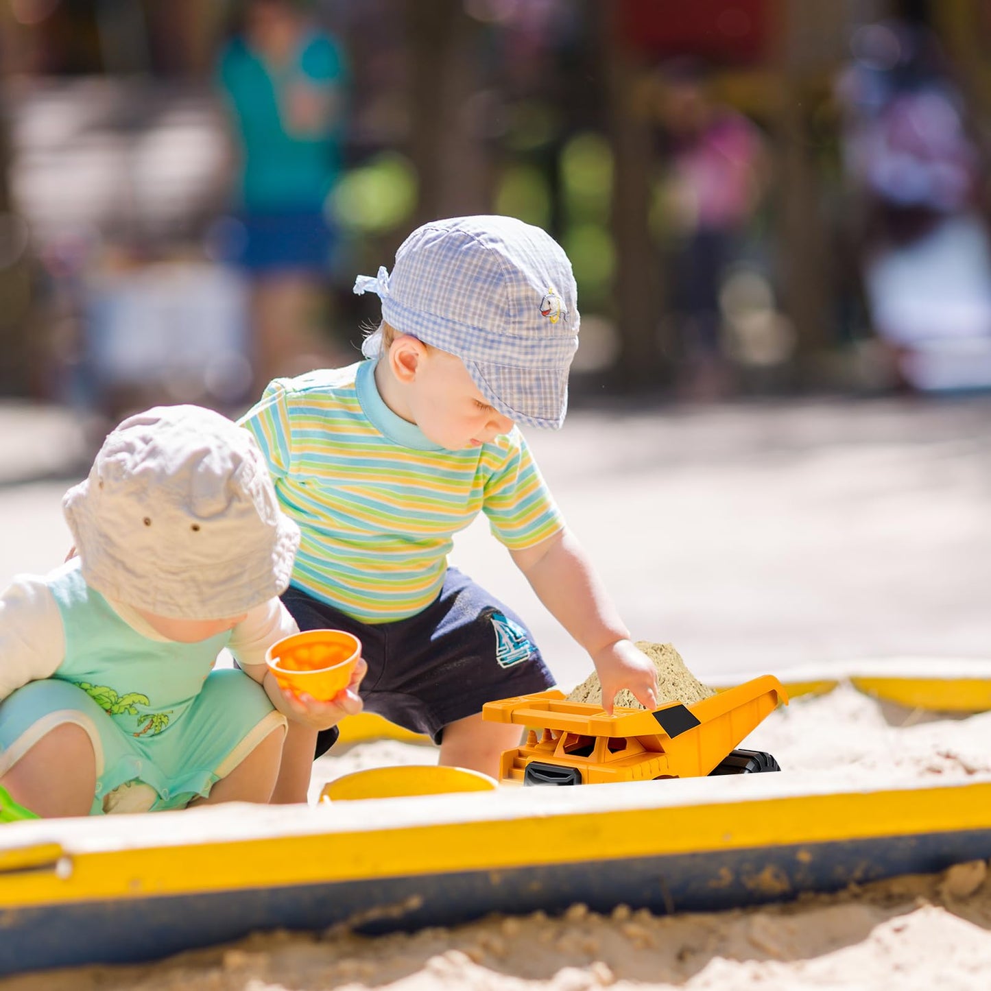 3 pieces of sand toy excavator sandbox, use dump truck excavator beach toy car, tires made of soft material, Spielstabil sand toy for 1-5 year old girl boy summer toy