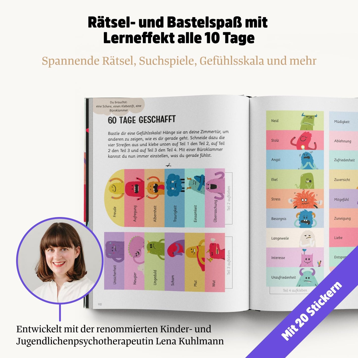 A Good Feeling 2 - Emotion Diary for Children aged 7 to 12 (Part 2) - Understanding Emotions, Learning Gratitude, and Practicing Self-Love - 10 new feelings and puzzles - With stickers and poster