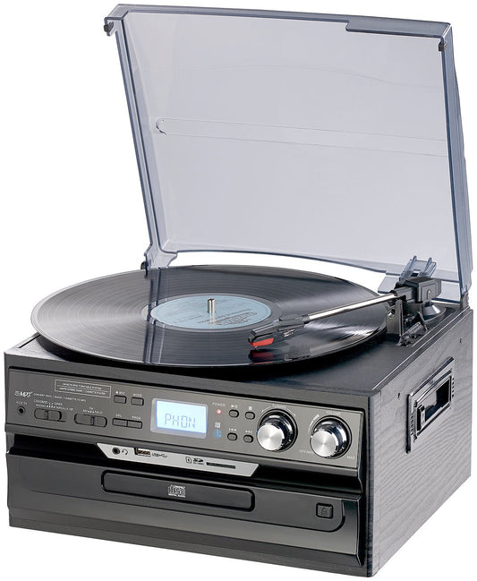 auvisio compact system: 5in1 record player with Bluetooth and digitization function, 40 watts (cassette digitizer, compact stereo system, digitize)