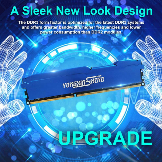 Yongxinsheng DDR3 32GB Kit (8GBx4) Desktop RAM 1866MHz PC3-14900 UDIMM Non-ECC Unbuffered 1.5V 2Rx8 Dual Rank 240 Pin CL13 PC Computer Memory Upgrade Module Memory Kit (Blue)