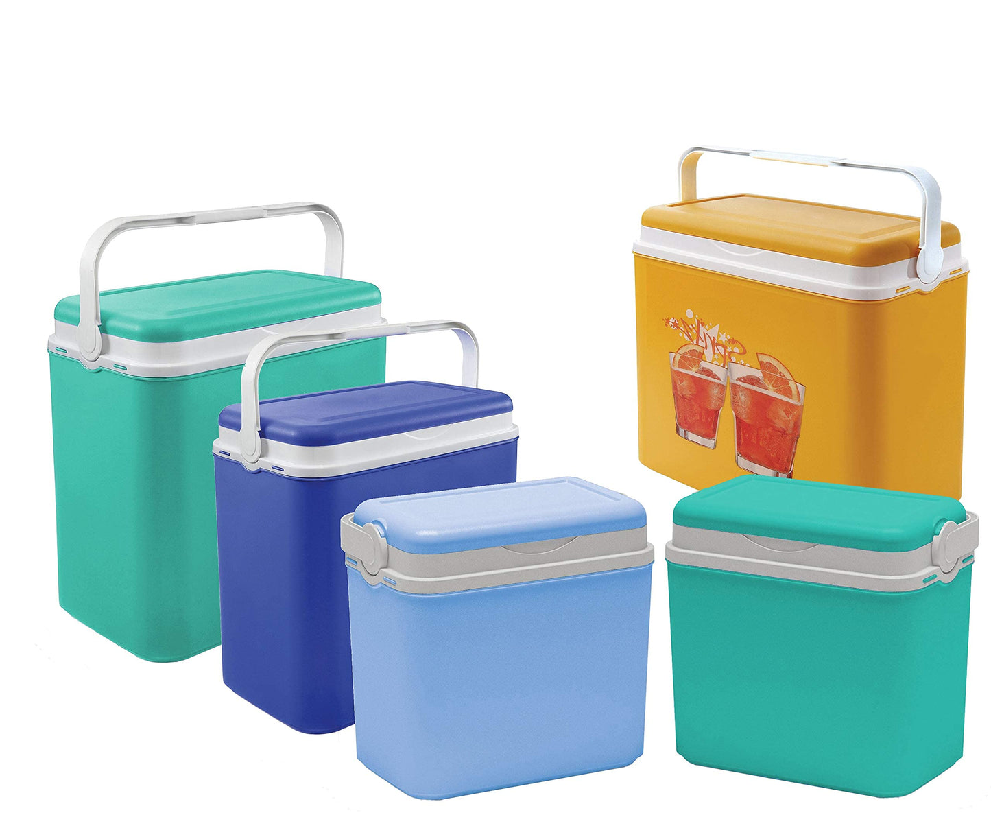 Cool box | Passive cooler | Plastic cooler bags with polystyrene thermal insulation (36 L, Turquoise)