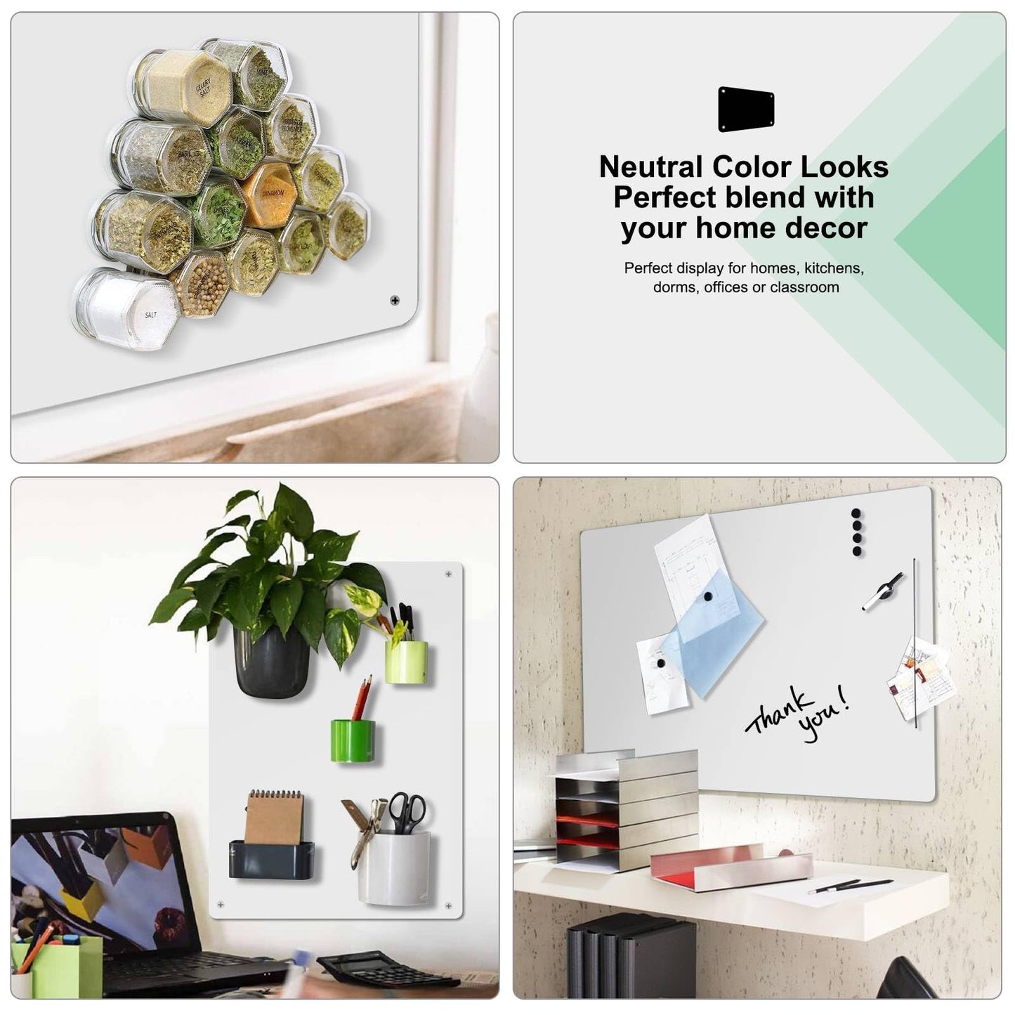 Raweao White Magnetic Board for Wall, 43.5x29x0.08cm Magnetic Metal Board Wall Panels for Fridge Magnet Collection, Metal Board Ideal for Home, Kitchen, and Office (White - 2 Pieces)