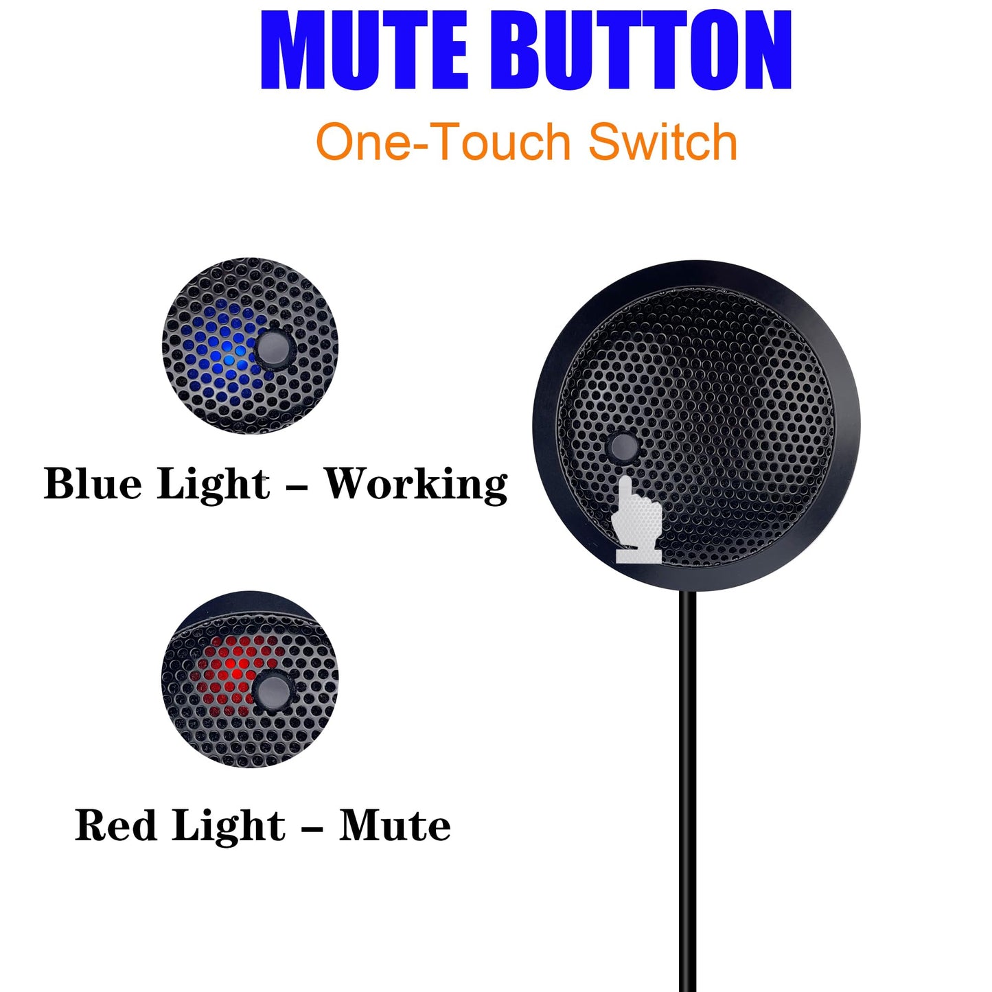 USB conference microphone, USB microphone for computer, 360° omnidirectional condenser PC laptop microphone with mute button for online meetings/classes, Zoom calls, chats, streaming, plug & play.