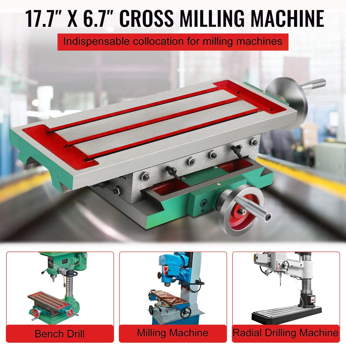 Multi-functional cross table milling machine coordinate table spindle drilling machine 450X170mm metal expert cast iron column drilling machine