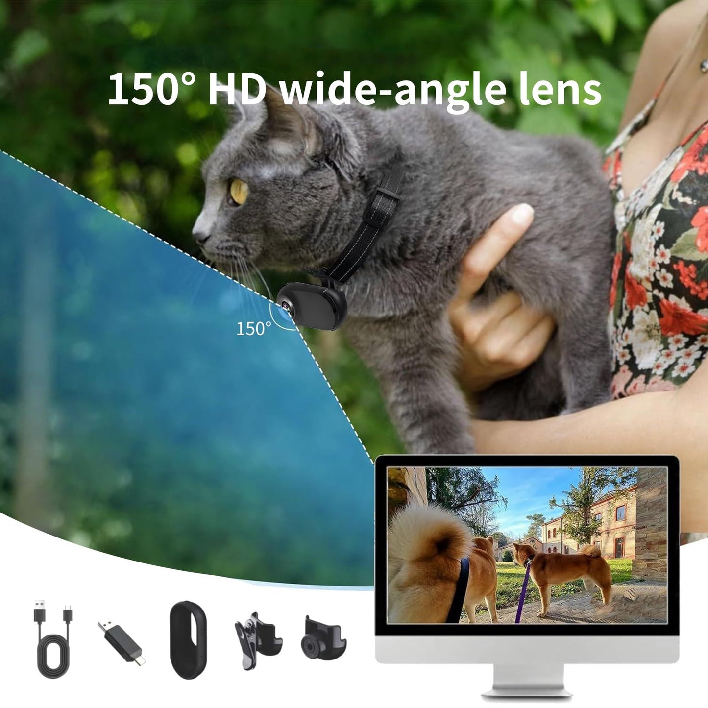 OBEST 360° Action Camera 1080P Magnetic Pocket Thumb Camera Action Camera, Mini Action Cam, Motorcycle Bodycam, Helmet Camera, Outdoor Sports Camera with Screen