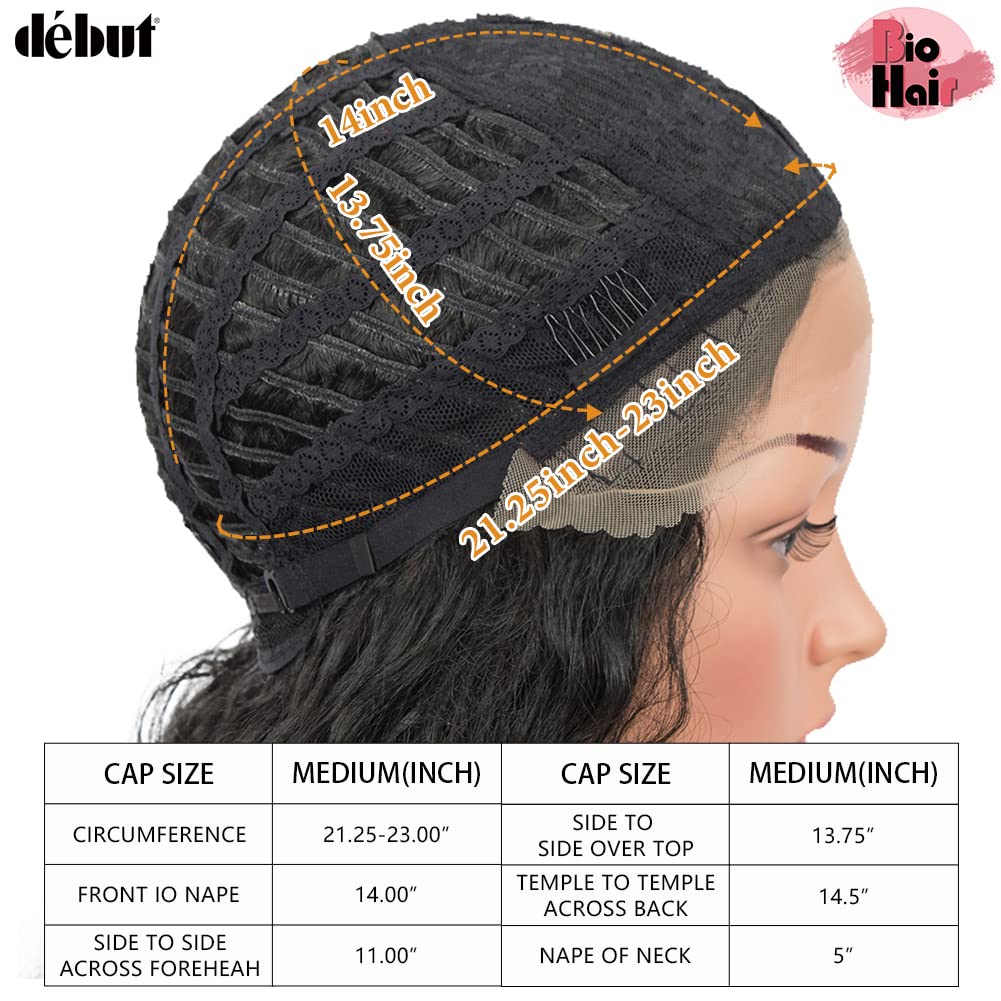 DEBUT Lace Front Wig Long Curly Wig for Women 76 cm 263g Synthetic Hair Side HD Lace Front 150% Density(76 cm,1B)