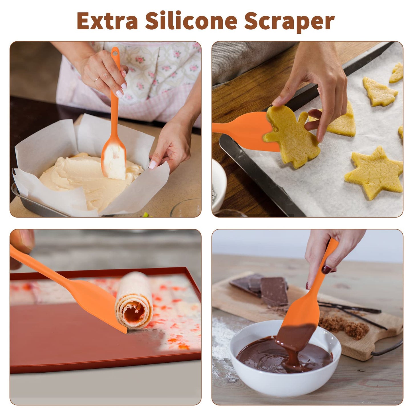 4 Pcs Silicone Dehydrator Sheets Non-Stick Drying Mat for Dehydrator with Scraper, Reusable Food Fruit Dehydrator Liners for Fruit Leather Baking Mat for Fruit Dryer, BPA Free