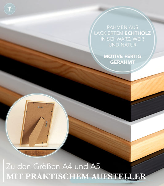 Papierschmiede® Kids Room Pictures Kids Mood Poster Set, Scout Animals, Framed pictures for children's room in white wooden frames, 2x DIN A3 and 4x DIN A4, Forest Alphabet Fox