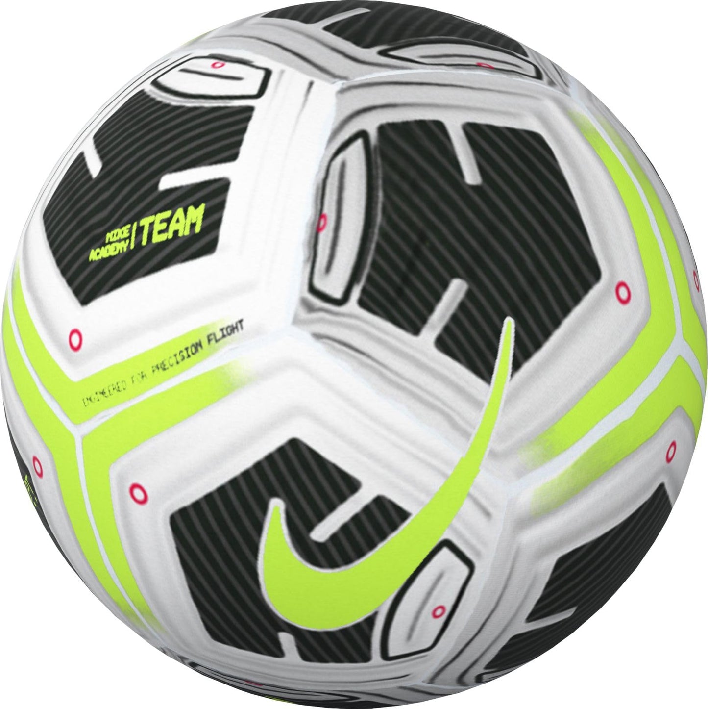 Nike Academy - Team - Fa24 Soccer Balls, White/Black/Volt, Size 5